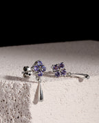 Natural Tanzanite Dangle Drop Earrings in 925 Sterling Silver