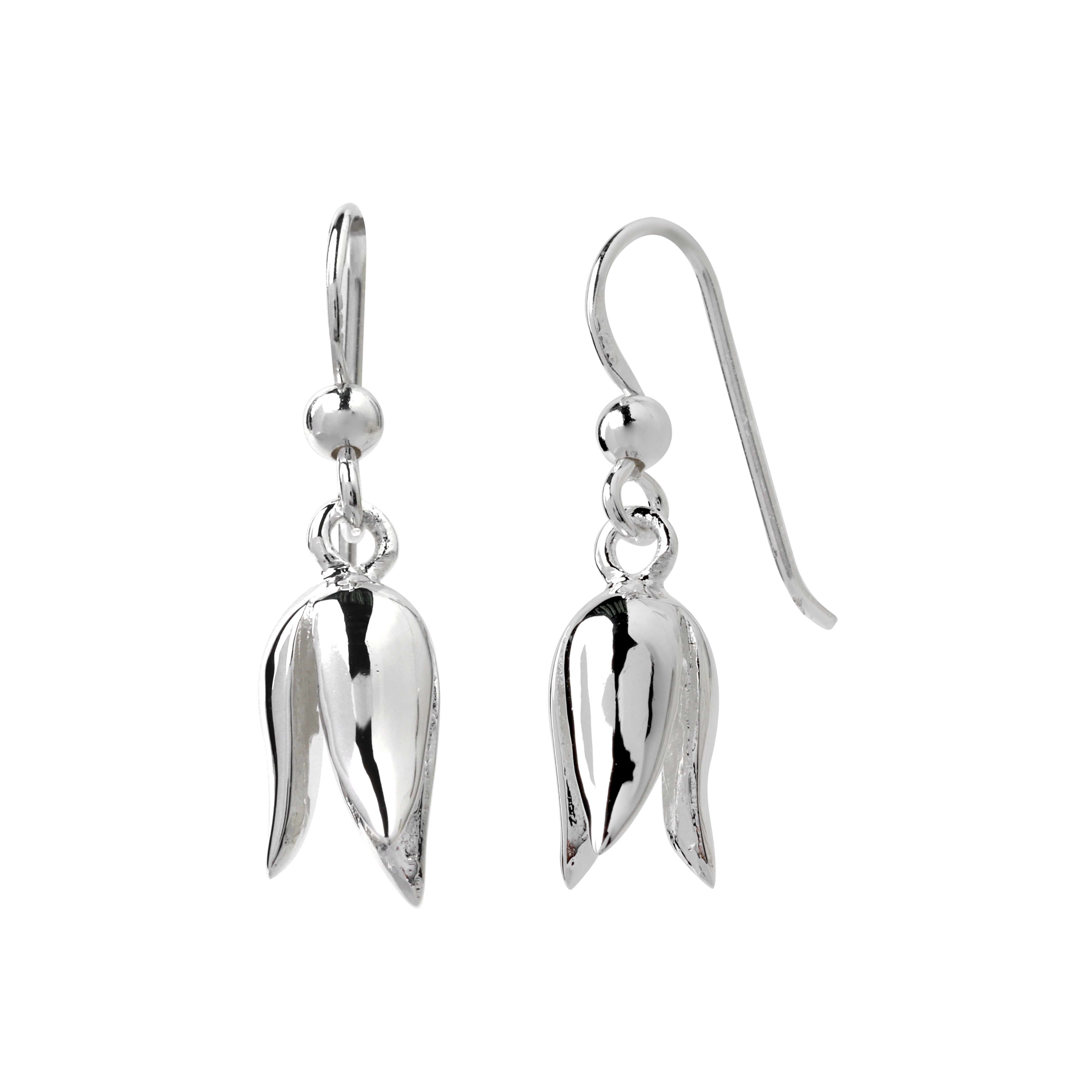 Elegant silver floral earrings for women