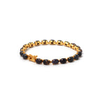 Luxury black opal tennis bracelet with gold plated finish