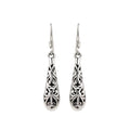 Sterling silver filigree drop earrings for women