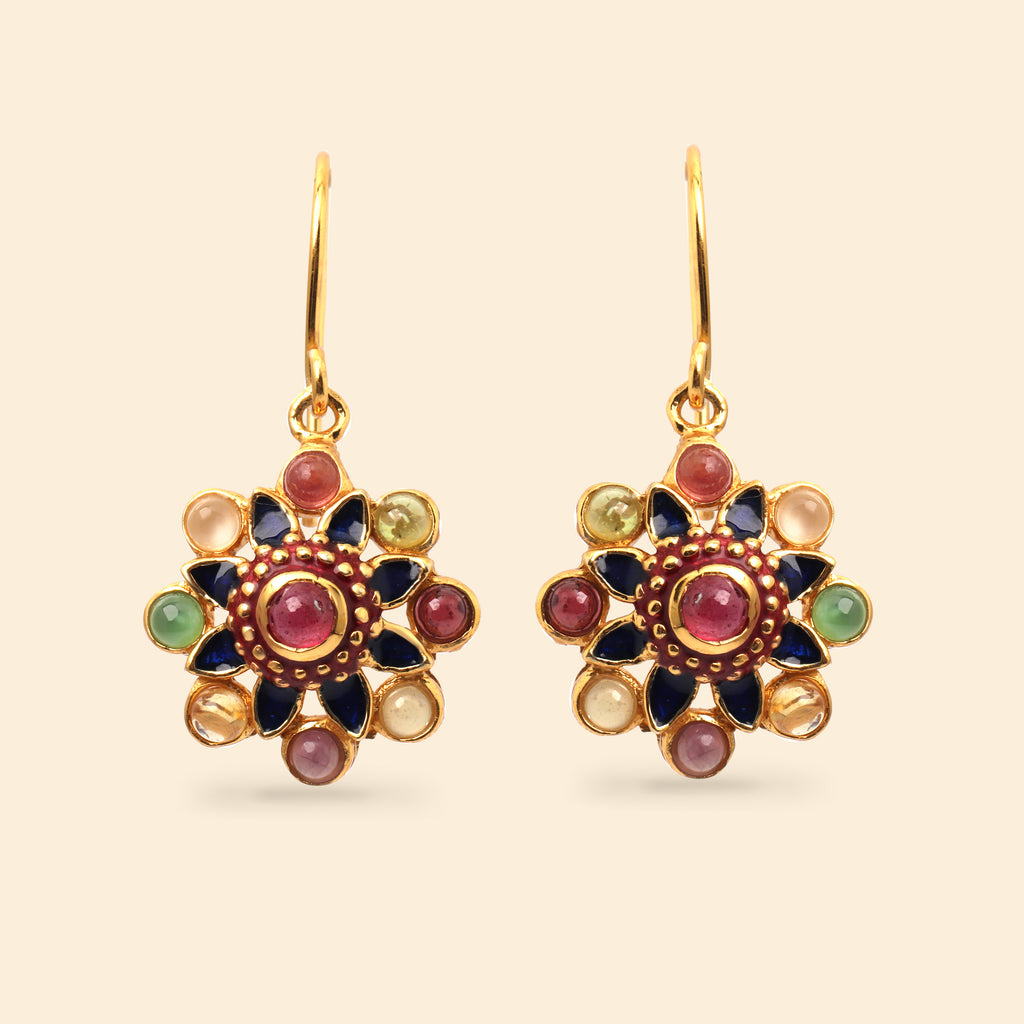 Natural ruby and gemstone earrings handcrafted in Thailand