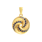 Luxury Blue Sapphire Twisted Pendant in 18K Gold-Plated Sterling Silver