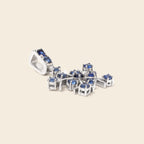 Blue Sapphire Snowflake Pendant in 925 Sterling Silver