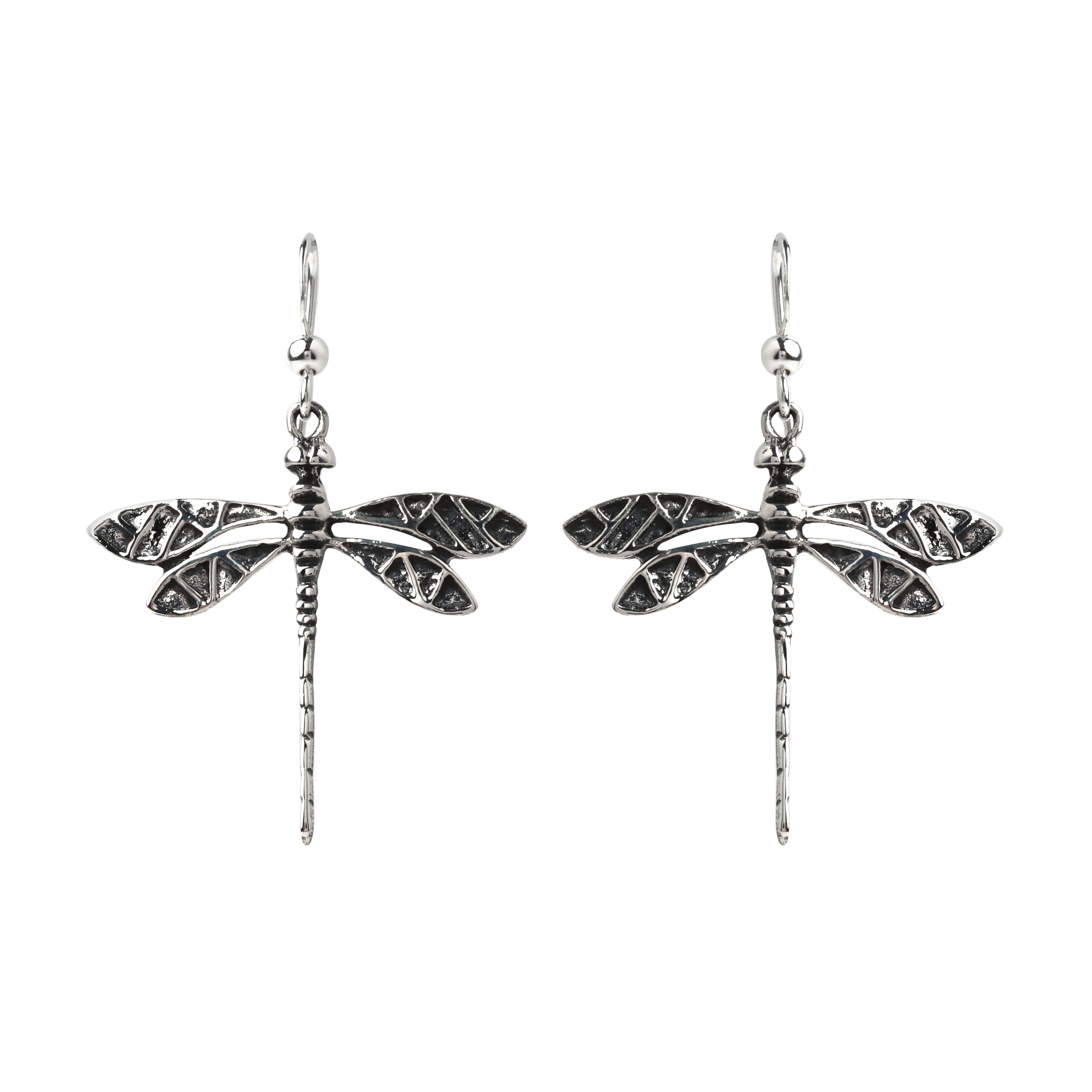 Dragonfly filigree earrings in 925 sterling silver