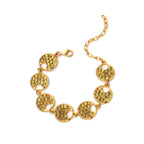 Gold plated peridot bracelet in 925 sterling silver with circular gemstone links