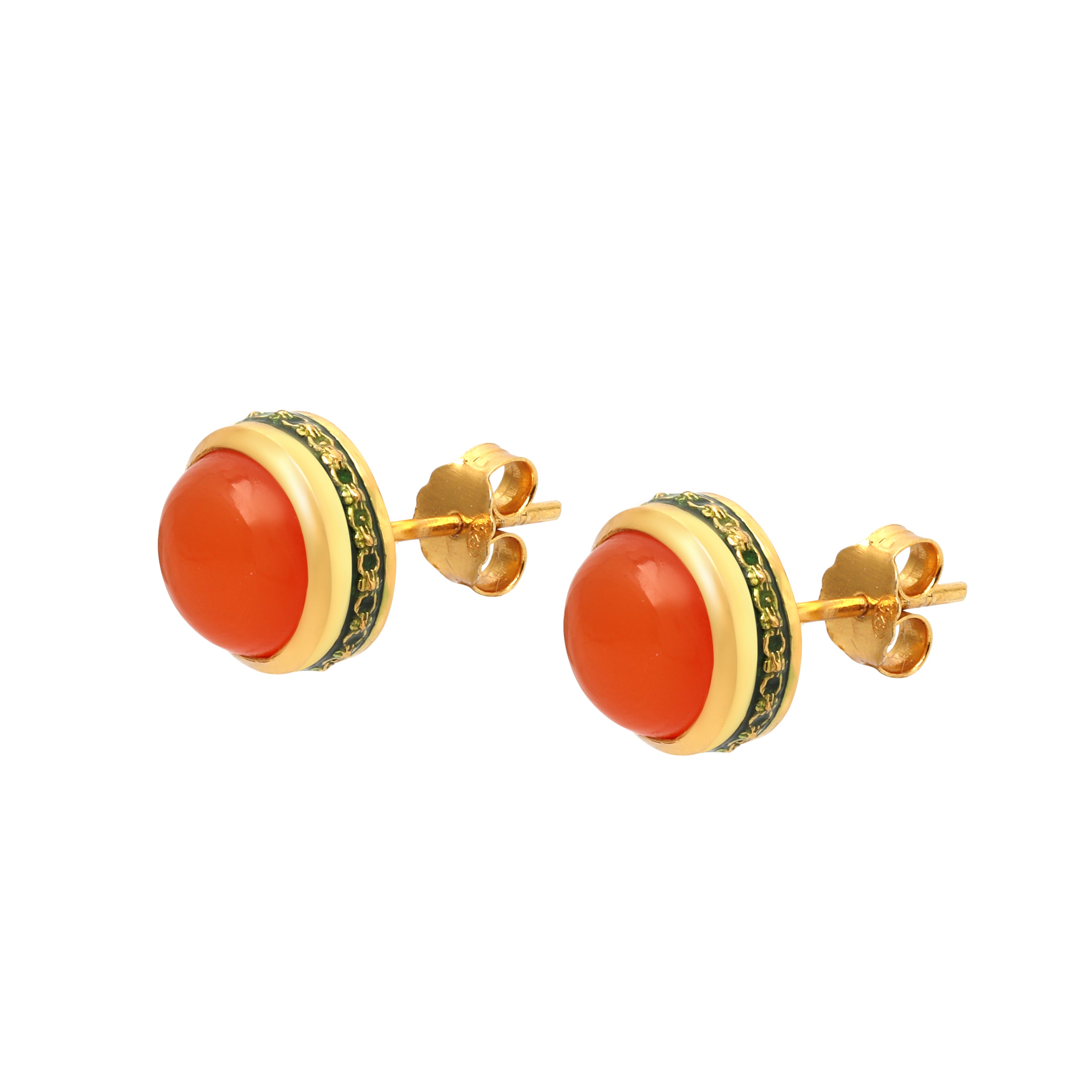 Luxury minimalist carnelian earrings by Jewelry by Crimson