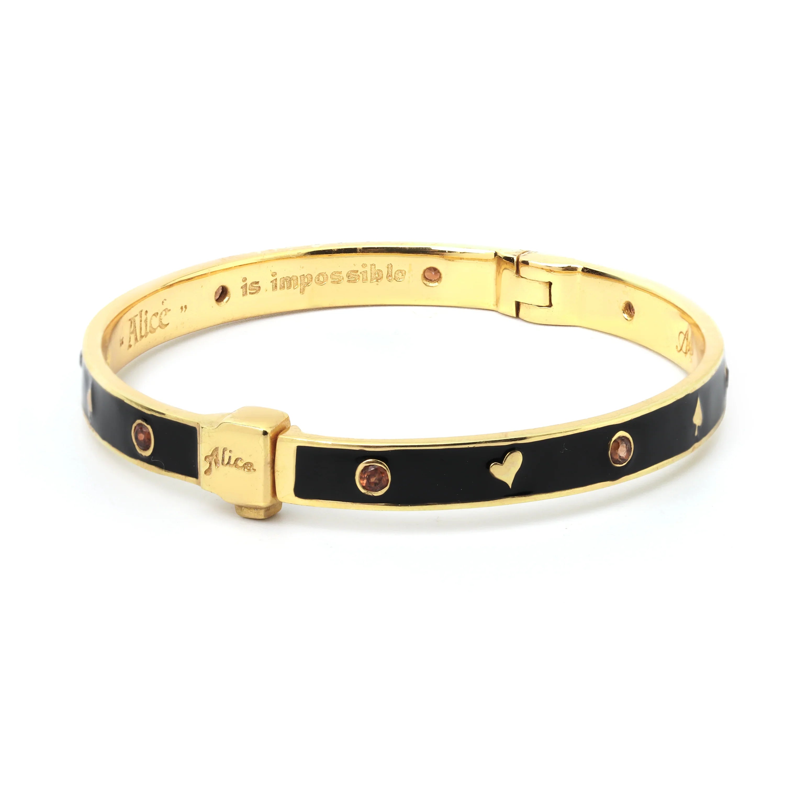 Luxury minimalist gold plated bracelet with enamel detailing