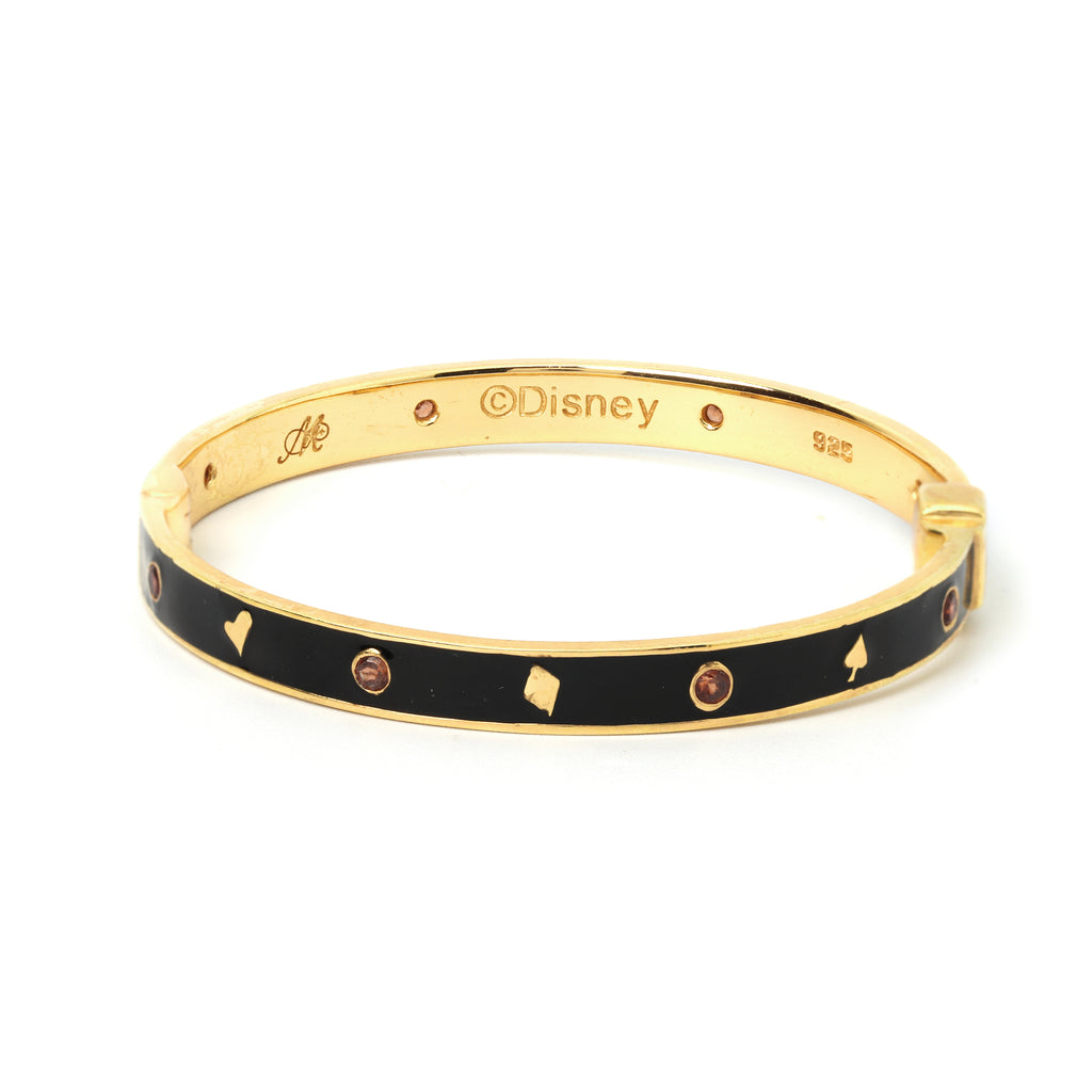 Minimalist black and gold enamel bracelet for women