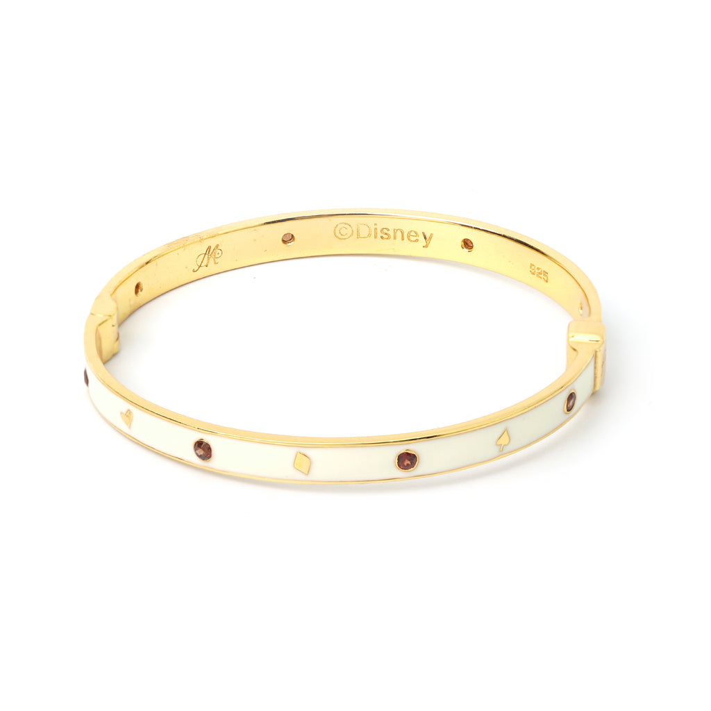 Elegant sterling silver enamel bangle with gold finish