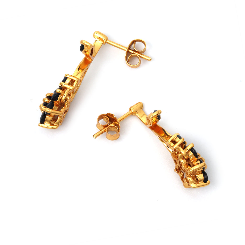 Luxury blue sapphire drop earrings by Jewelry by Crimson