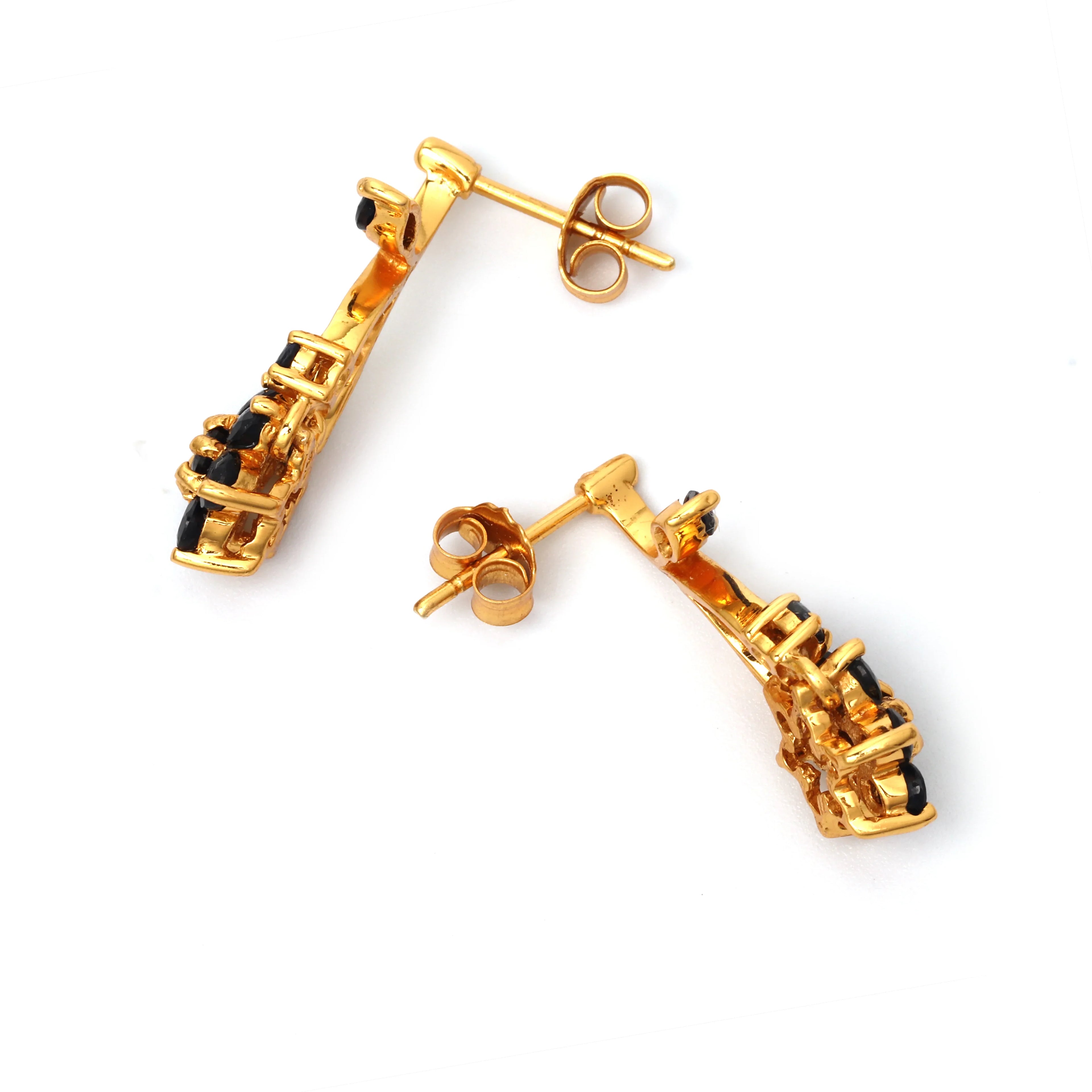 Luxury blue sapphire drop earrings by Jewelry by Crimson