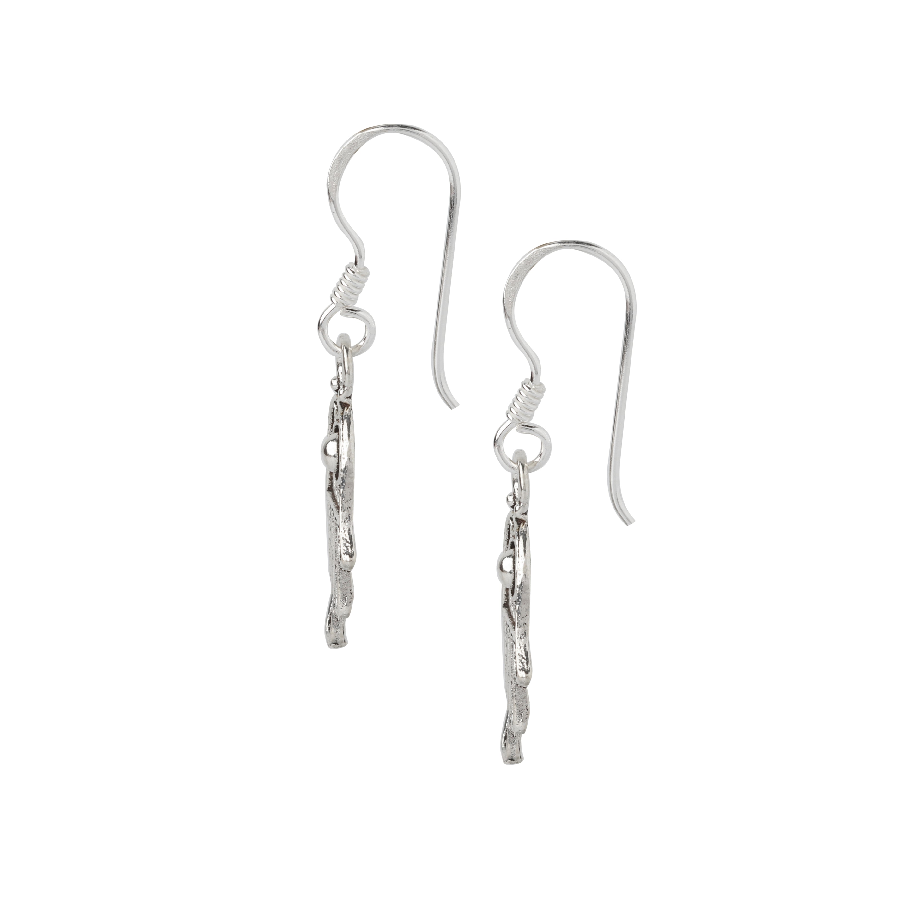 Minimal Hamsa dangle earrings in hypoallergenic 925 sterling silver for everyday wear
