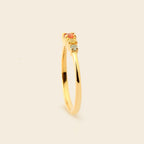 Rainbow fancy sapphire ring in 18K gold — display view