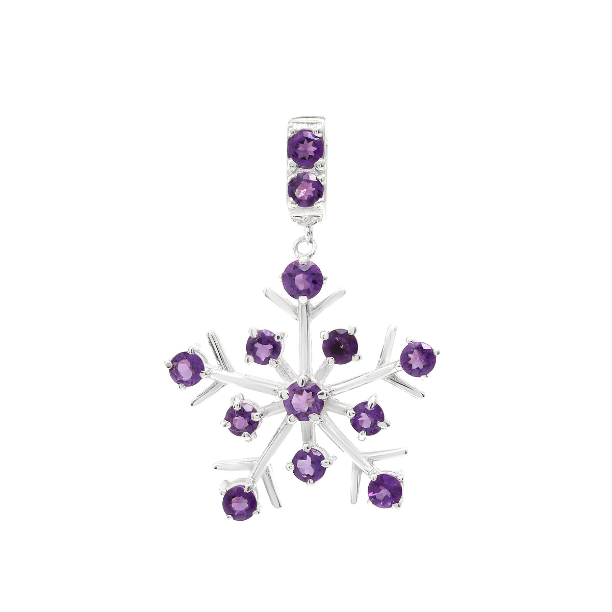 Amethyst Snowflake Pendant in 18K Gold-Plated Sterling Silver