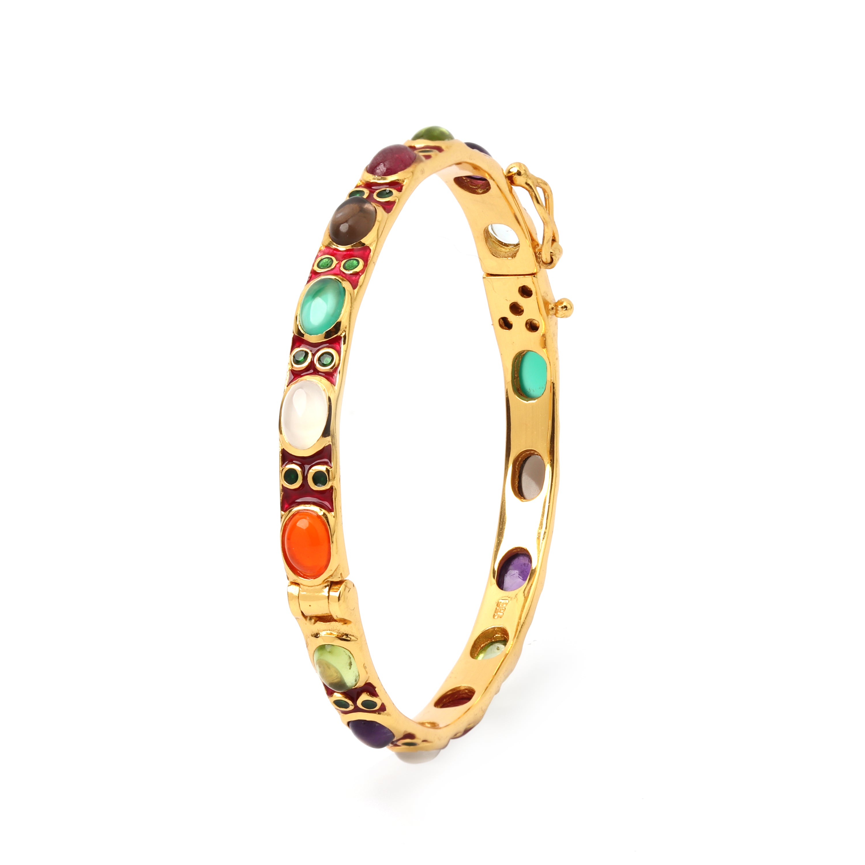 Luxury multi color gemstone bangle by Jewelry by Crimson