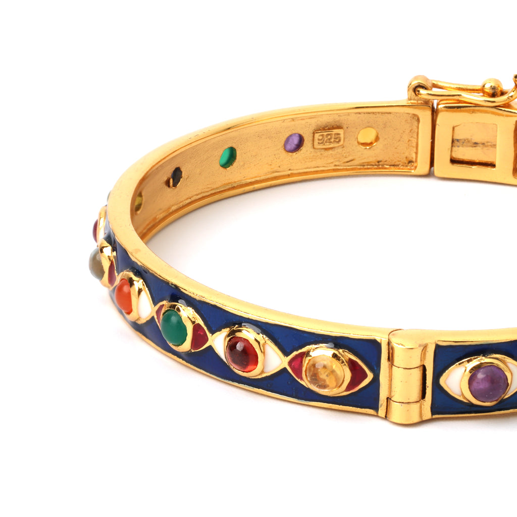 Elegant multi gemstone bracelet handcrafted in Thailand