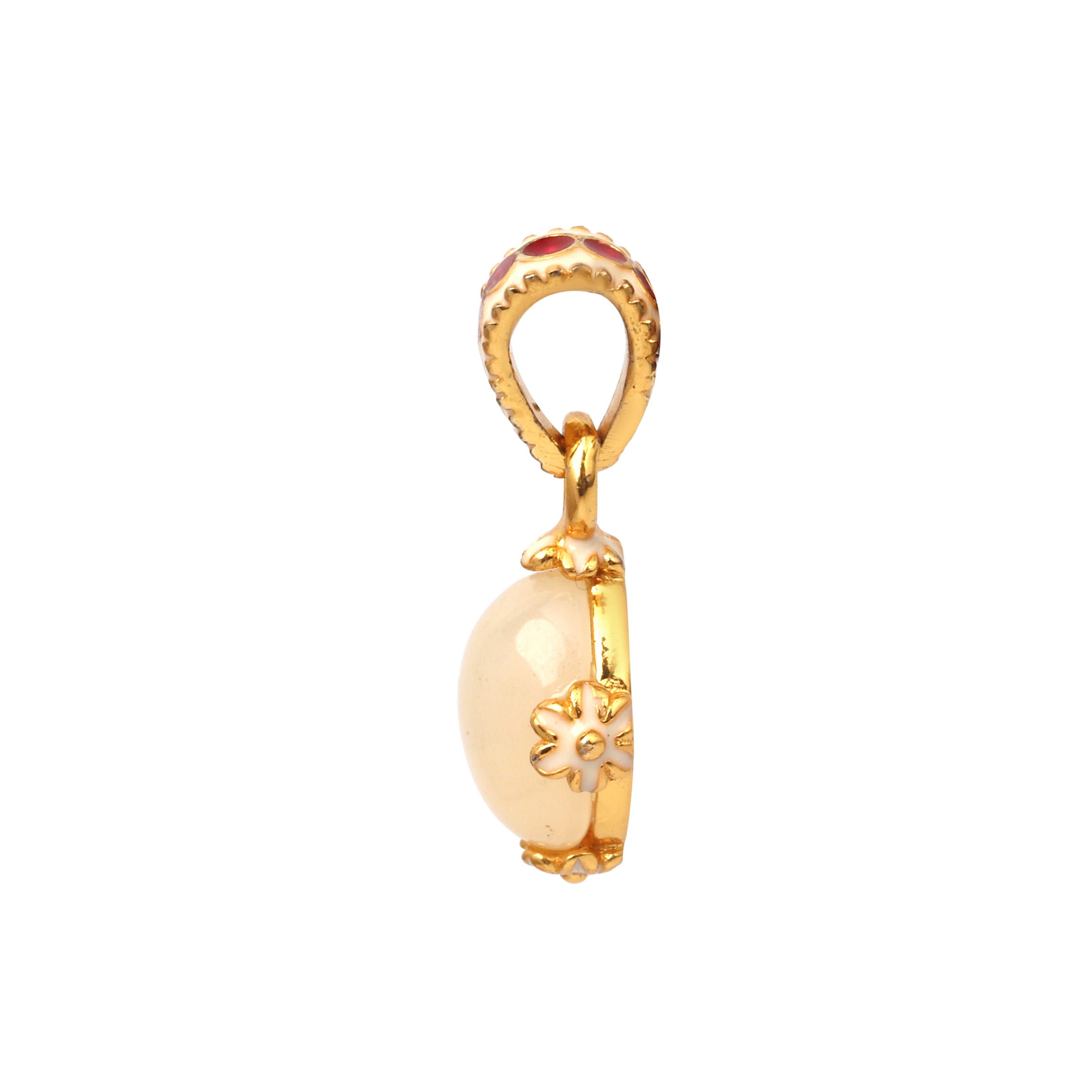 Handcrafted white opal pendant for women in sterling silver