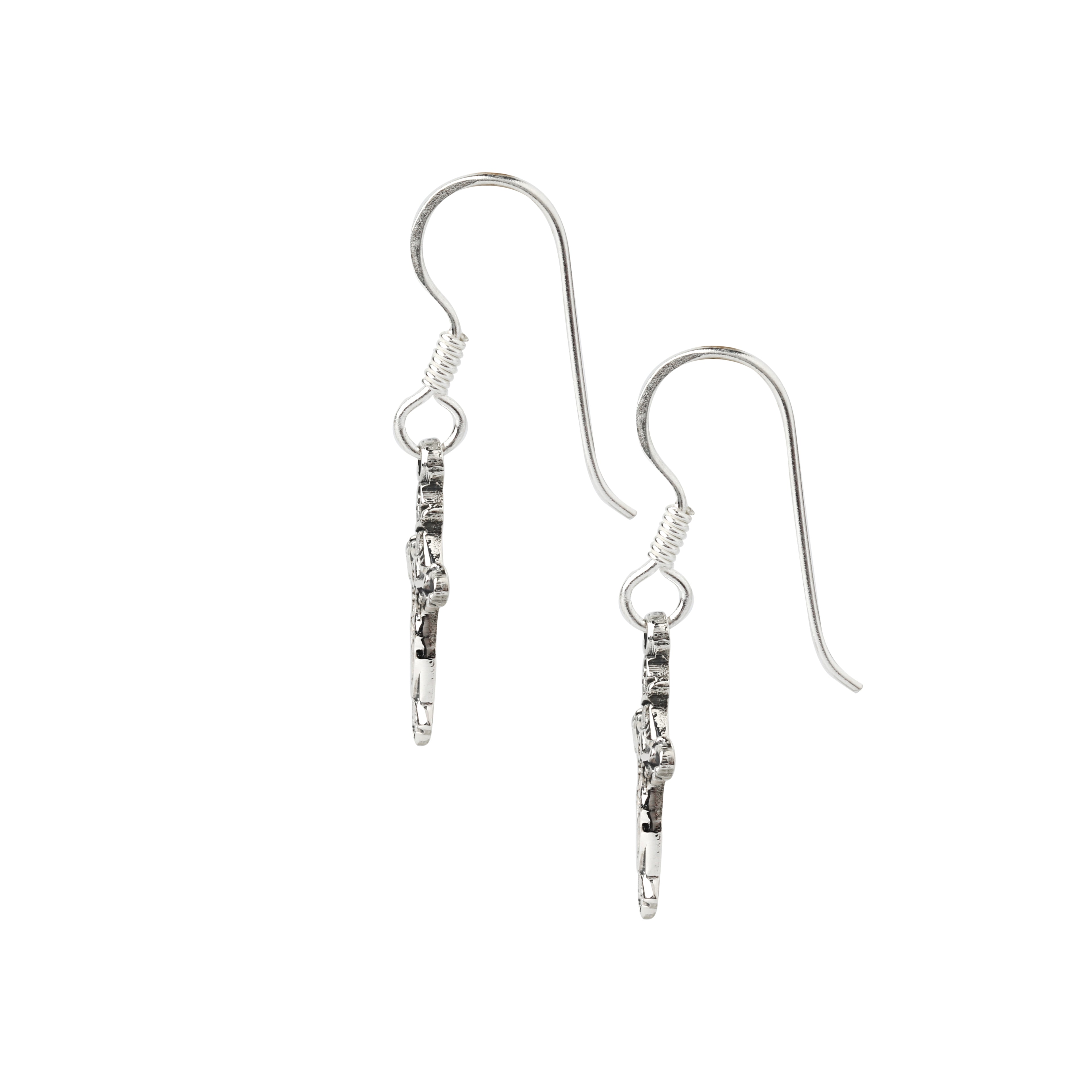 Minimal cross dangle earrings in hypoallergenic 925 sterling silver for everyday wear