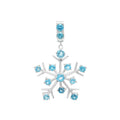 Natural Blue Topaz Snowflake Pendant in 925 Sterling Silver