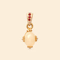Women's gold plated opal pendant with enamel accents