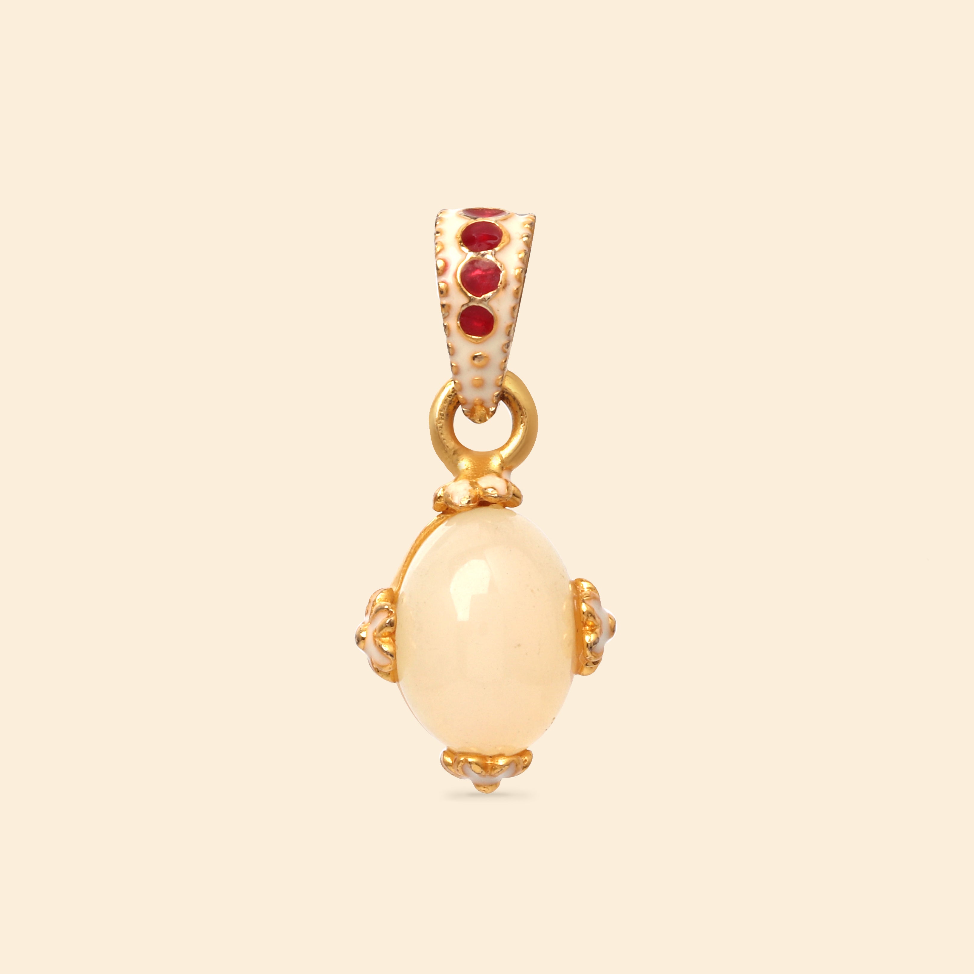 Women's gold plated opal pendant with enamel accents