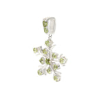 Natural Peridot Snowflake Pendant in 925 Sterling Silver