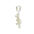 Natural Peridot Snowflake Pendant in 925 Sterling Silver