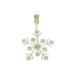 Natural Peridot Snowflake Pendant in 925 Sterling Silver