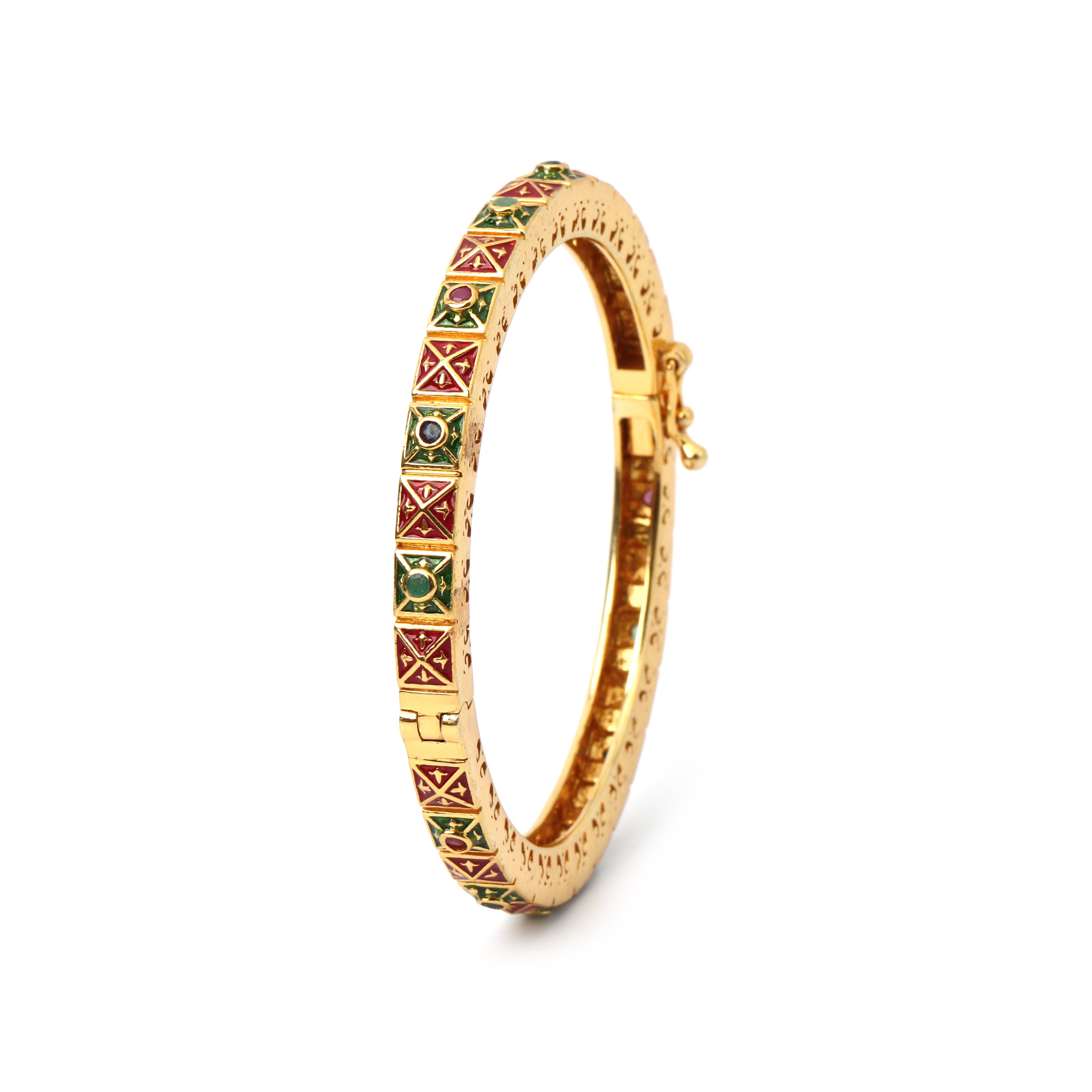 Luxury multi gem bracelet handcrafted in sterling silver and 14K gold plating
