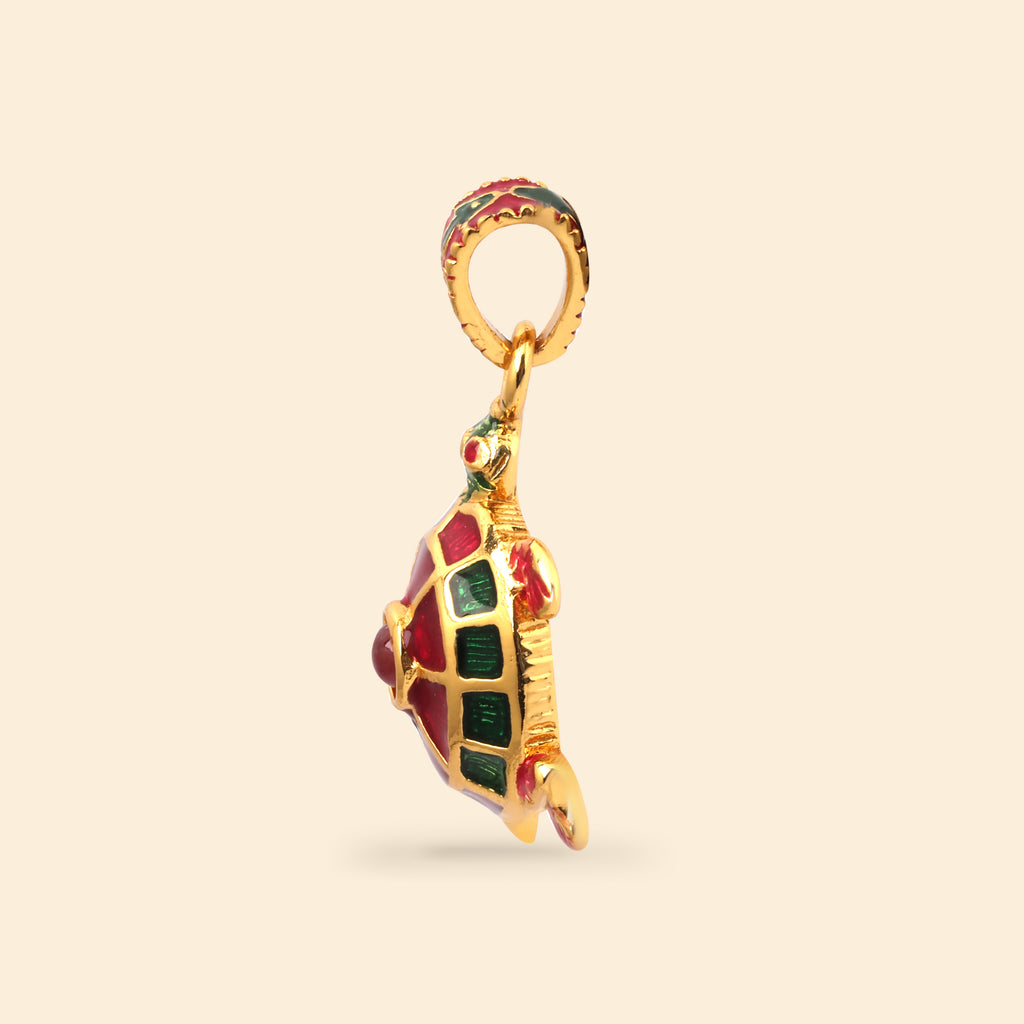 Decorative turtle pendant with colorful enamel finish