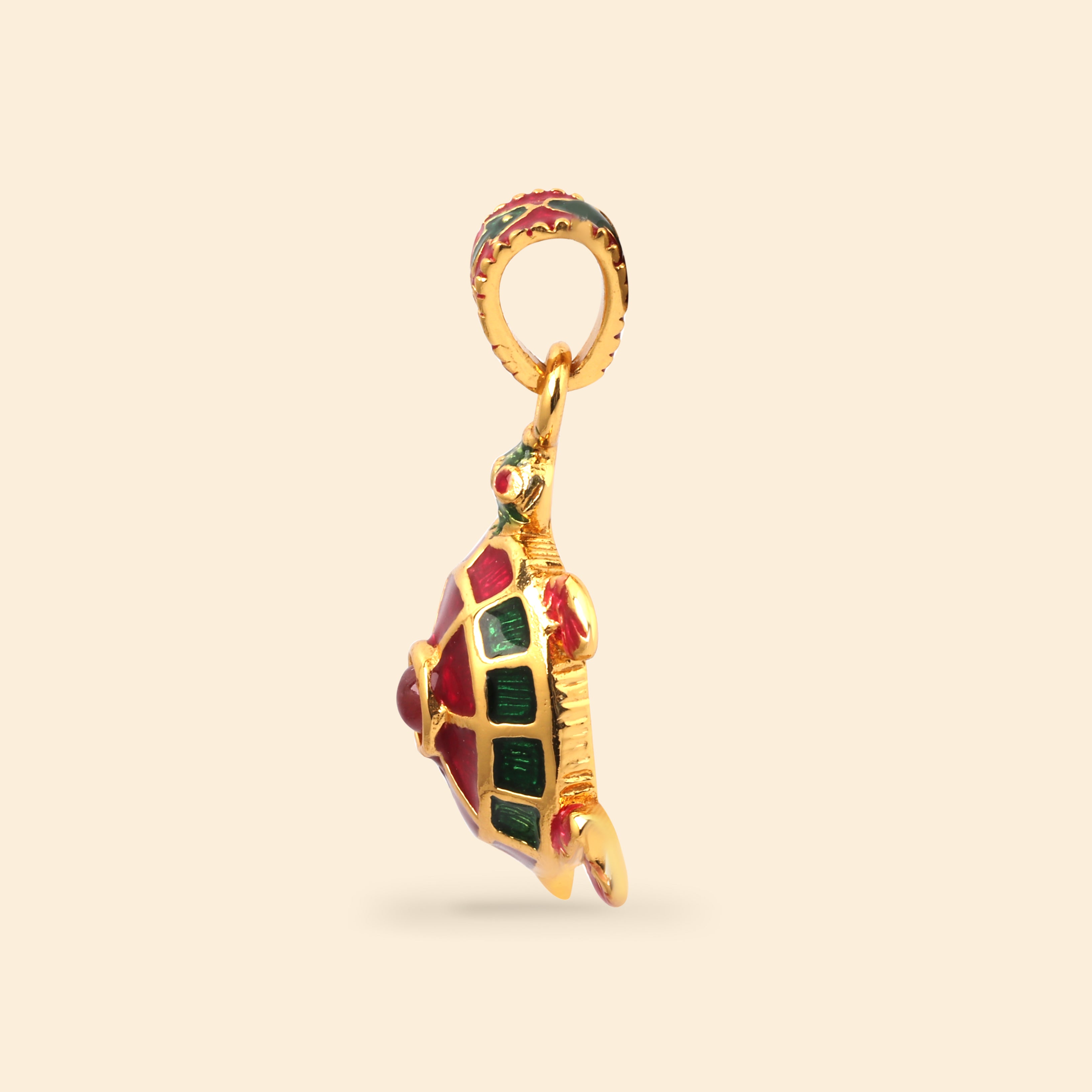Decorative turtle pendant with colorful enamel finish