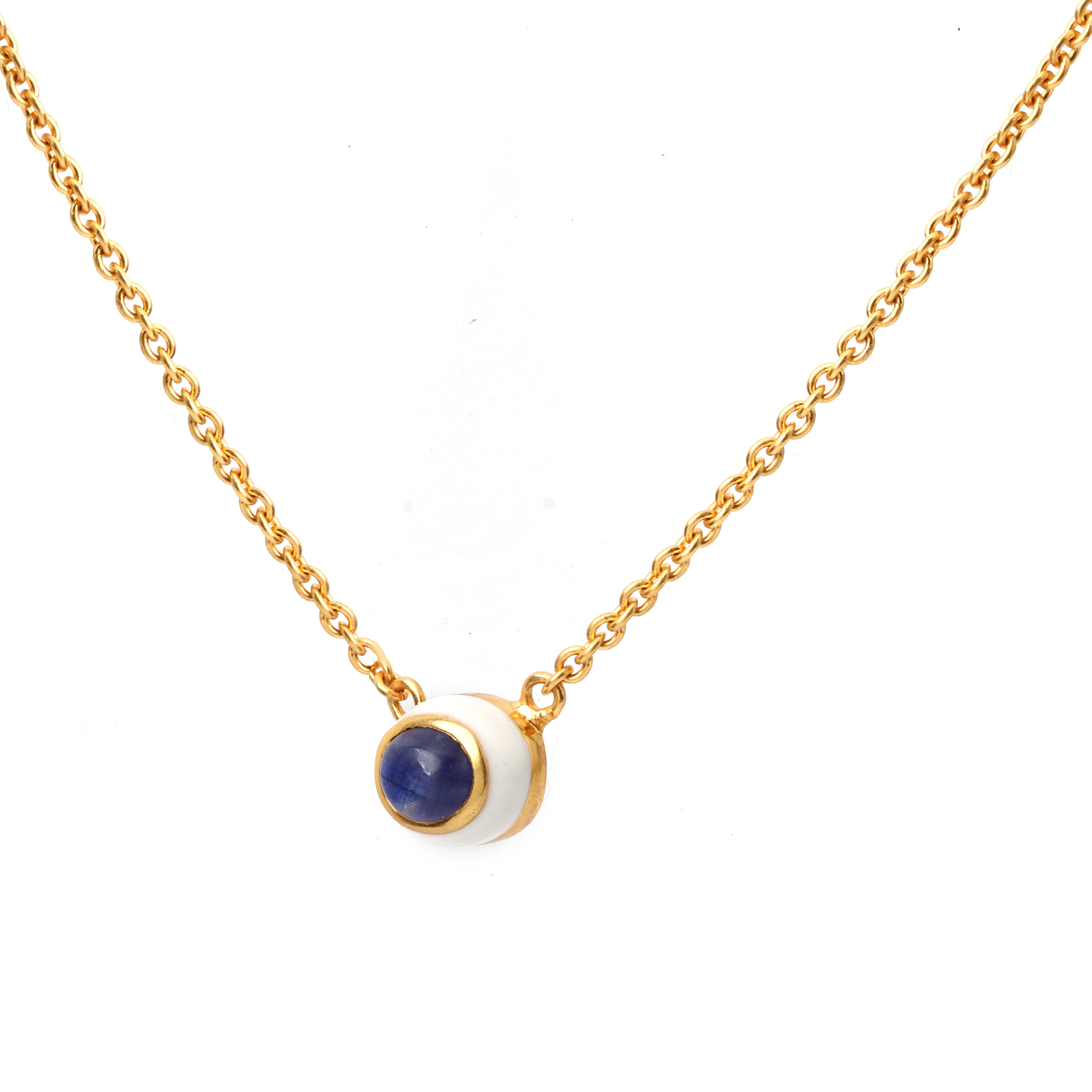 Elegant blue sapphire pendant necklace handcrafted in sterling silver