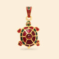 Ruby turtle pendant handcrafted in Thailand