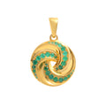 Luxury Emerald Twisted Pendant in 18K Gold-Plated Sterling Silver
