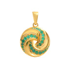 Luxury Emerald Twisted Pendant in 18K Gold-Plated Sterling Silver