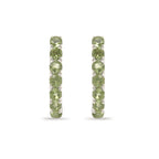 Natural Peridot Hoop Earrings in 925 Sterling Silver