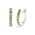 Natural Peridot Hoop Earrings in 925 Sterling Silver