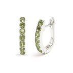 Natural Peridot Hoop Earrings in 925 Sterling Silver