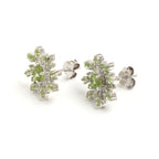 Natural Peridot Stud Earrings in 925 Sterling Silver