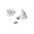 Natural Amethyst Stud Earrings in 925 Sterling Silver