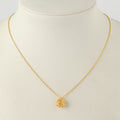 Gold-finished 925 sterling silver floral necklace with openwork mesh pendant by Jewelry by Crimson