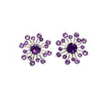 Natural Amethyst Stud Earrings in 925 Sterling Silver