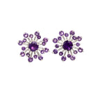 Natural Amethyst Stud Earrings in 925 Sterling Silver
