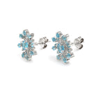 Natural Blue Topaz Stud Earrings in 925 Sterling Silver