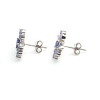 Natural Blue Sapphire Stud Earrings in 925 Sterling Silver