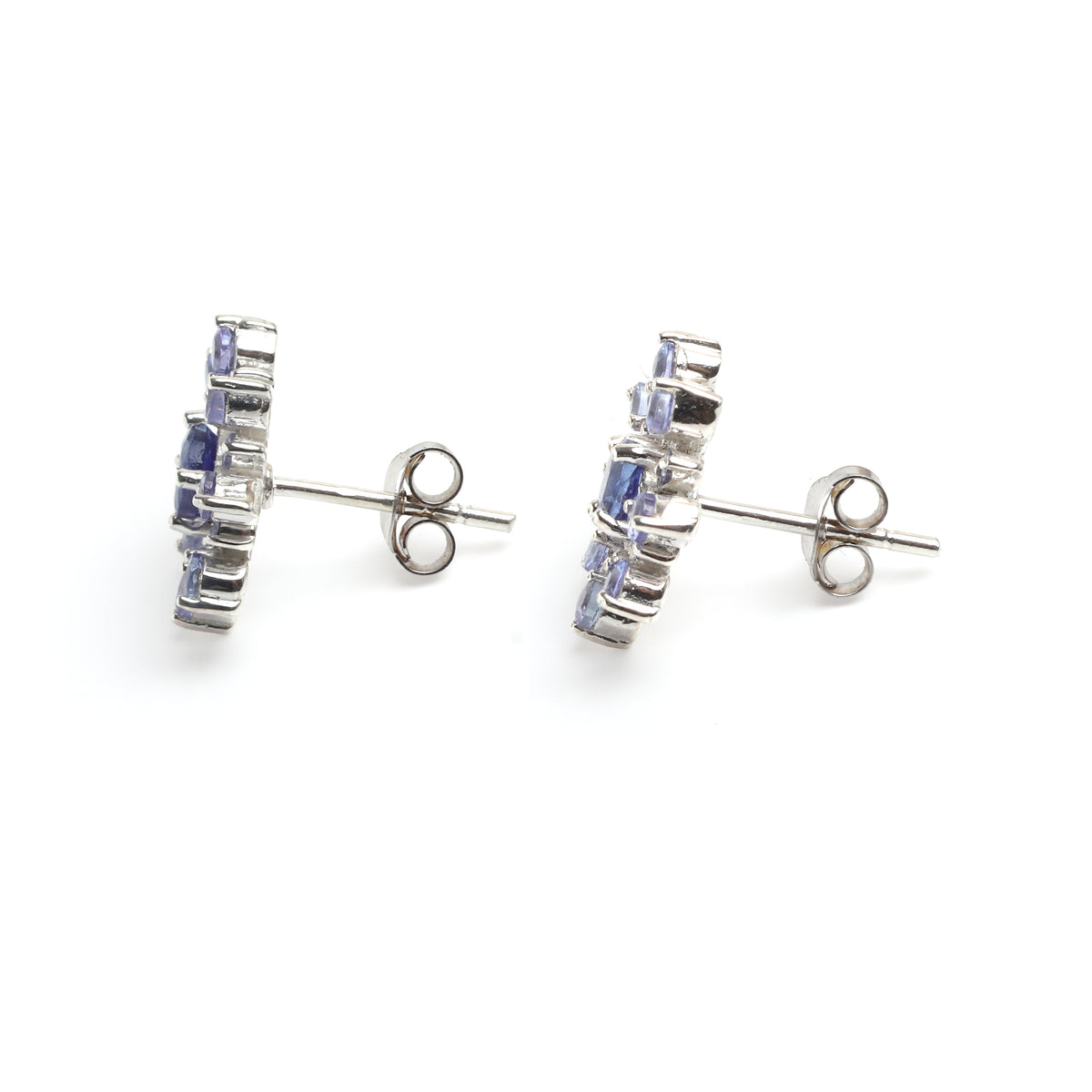Natural Blue Sapphire Stud Earrings in 925 Sterling Silver