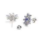 Natural Blue Sapphire Stud Earrings in 925 Sterling Silver