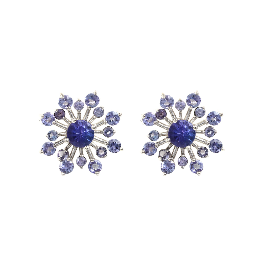 Natural Blue Sapphire Stud Earrings in 925 Sterling Silver