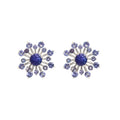 Natural Blue Sapphire Stud Earrings in 925 Sterling Silver