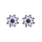 Natural Blue Sapphire Stud Earrings in 925 Sterling Silver